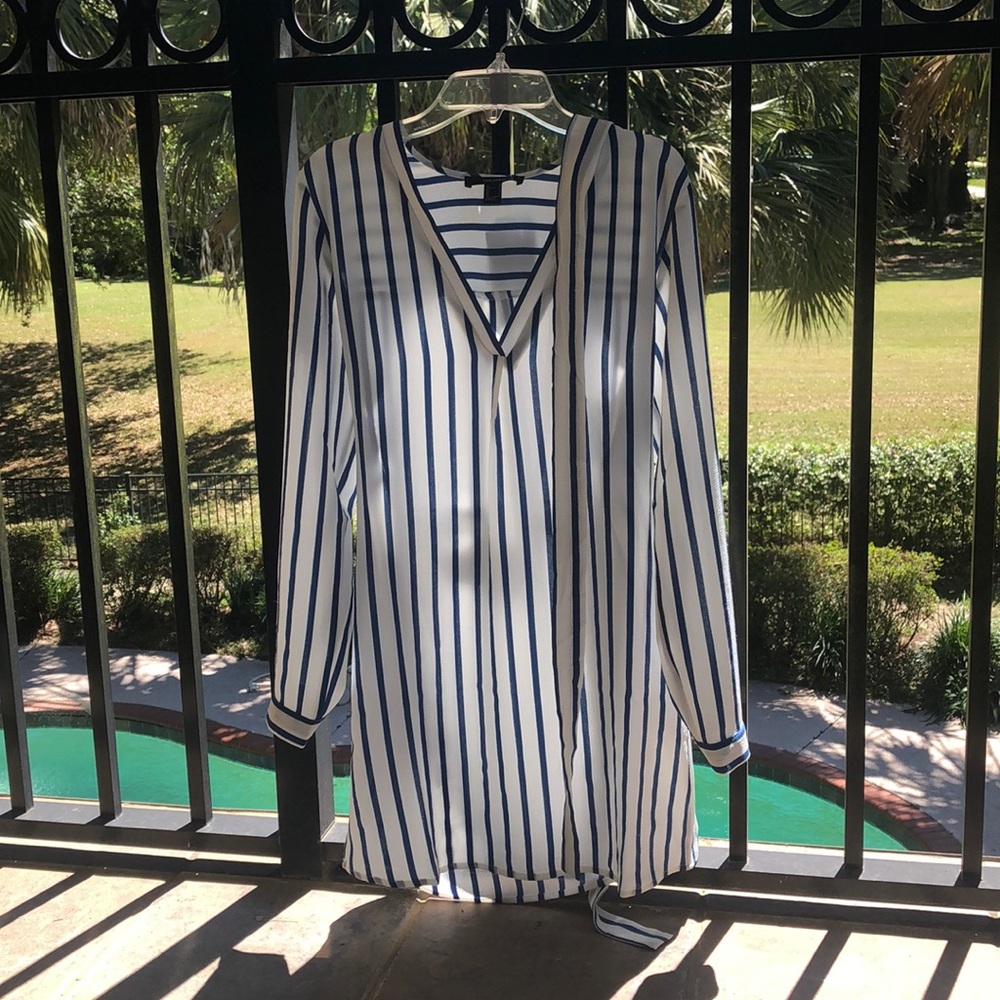 Striped Wrap Around Dress- Size Small
